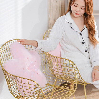 Cherry Blossom Throw Pillow Kawaii Sakura Flower Plush Pillow Bedroom Living Room Decor Bay Window Floor Seat Cushion Tatami