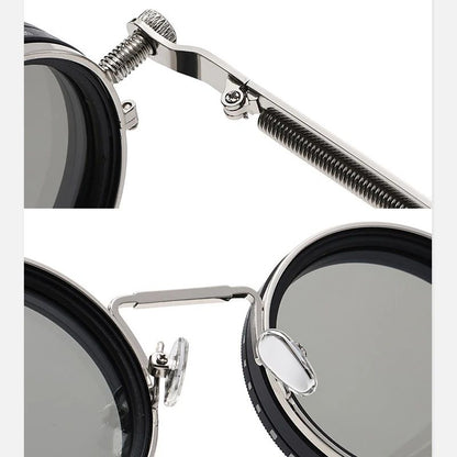 Polarized Round Sunglasses Men ND9 Adjustable Dimming Sun Glasses Women Retro Punk Fishing Eyeglasses Outdoor Shades UV400