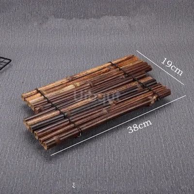 Vintage bamboo sushi dish bamboo fence Japanese Korean fence plate Cuisine Sushi Boats Bamboo Creative Exquisite Sushi Tools