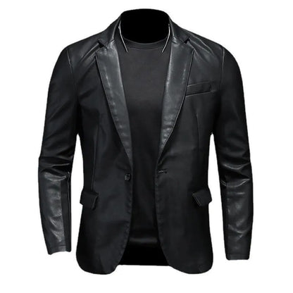 Leather Jackets PU Casual New Mens Slim Fit Motorcycle Coats Turn Down Collar Black Moto Biker Leather Suede Outerwear Men 5XL