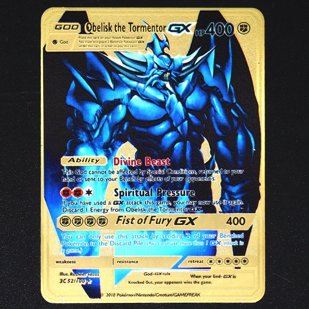 Pokémon 183200 Pontos Alto HP Cartas de Metal Douradas Pretas Inglês Francês Vmax Mega GX Coleção de Cards Charizard Pikachu Mewtwo