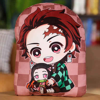 Kimetsu No Yaiba Plush Stuffed Pillows Demon Slayer Dakimakura Cute Anime Throw Pillow Kawaii Dolls Tanjirou Nezuko Back Cushion