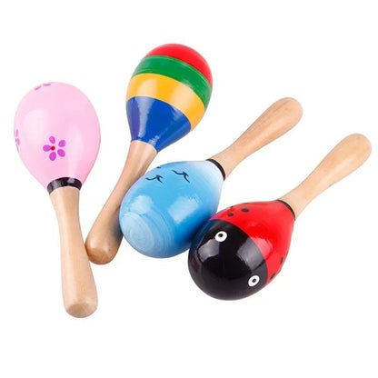 Bebê Madeira Areia Martelo Maracas Bonito Mini Chocalho Shaker Instrumentos Musicais para Chá de Bebê Lembrancinhas (Presente Infantil)