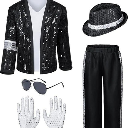 Adult Women Men Pop Star Michael Jackson Cosplay Costume Wig Halloween Stage Performance Hip Hop Dance  Family Clothing 2026 80s