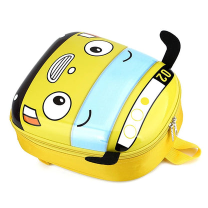 Bolsa Mochila Escolar Infantil 3D Fofa de Desenho Animado Ônibus Meninas Meninos