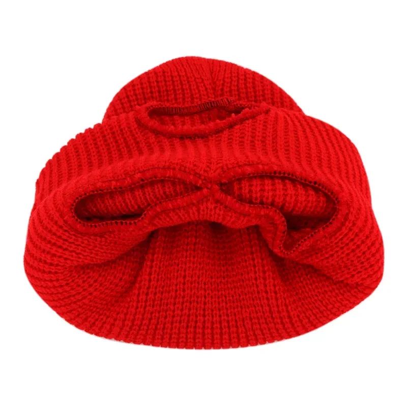 Men's Winter Knitted Balaclava, Windproof Ski Mask, Warm Wool Motorcycle Hat