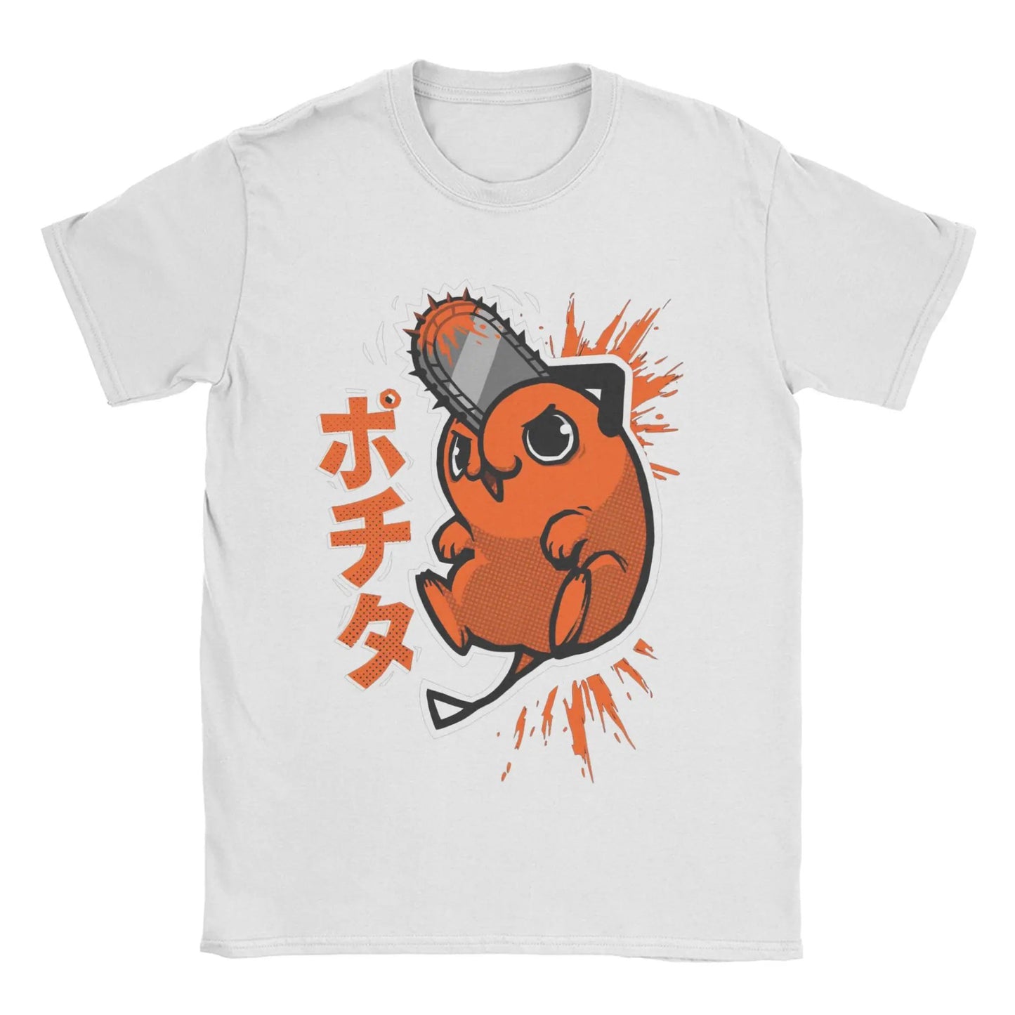Trendy Print Tshirt Short Sleeve Retro Tees Chainsaw Man Pochita Poster T Shirt Summer T Shirts Couple Aesthetic Clothes