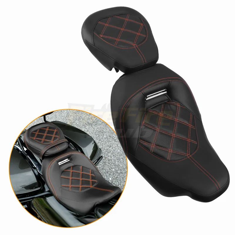 Assento Traseiro Dianteiro para Passageiro de Motocicleta para Harley Touring Electra Glide CVO Street Glide Road King 2009-2022