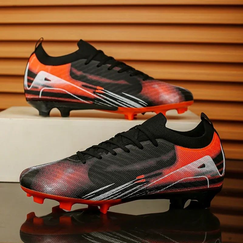 New Men Football Boots Cleats Outdoor Soccer FG Ultralight Match Soccer Shoes Training Shoes Drop Shipping Non-Slip Long Spikes