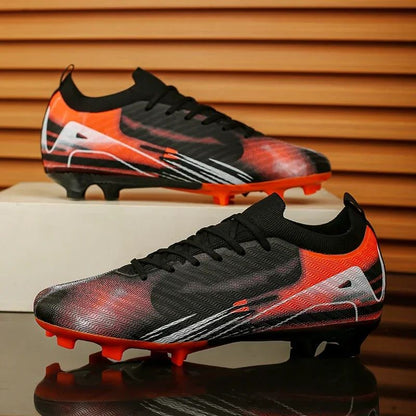 New Men Football Boots Cleats Outdoor Soccer FG Ultralight Match Soccer Shoes Training Shoes Drop Shipping Non-Slip Long Spikes