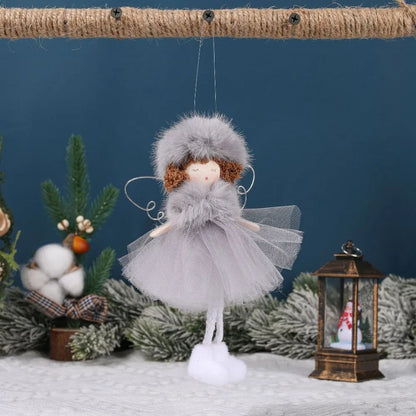 Christmas plush antlers angel girl pendant Christmas tree pendant creative doll pendant gift