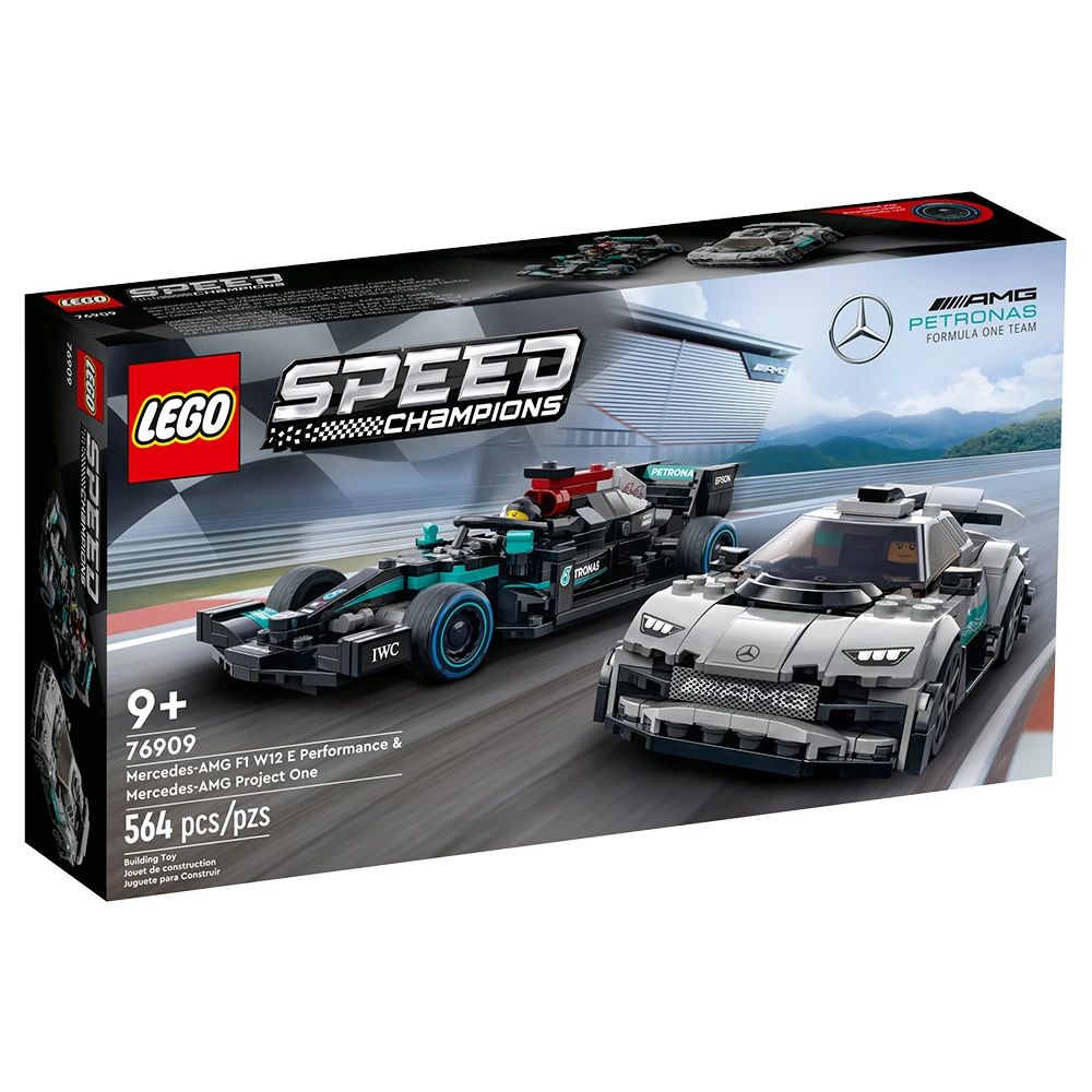Lego Speed Champions Mercedes-AMG F1 W12 E 76909 Performance e Project One Conjunto de Carros de Brinquedo Kit de Montar Modelo Mercedes Presente Carro de Corrida