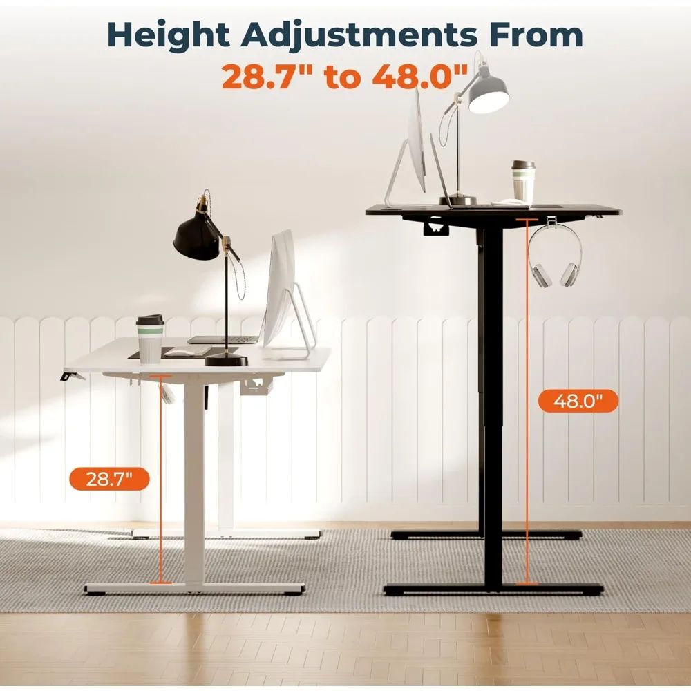 Adjustable Standing Desk, Large 79x31 Inches Standing Desk with Cable Management, Height Adjustable Home Office Computer Desk