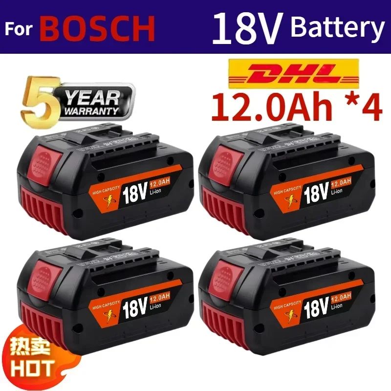 Para bateria Bosch Profissional 18V 12.0Ah, compatível com GBA GBH GSR GSB, bateria de substituição para BAT618 BAT609 BAT620