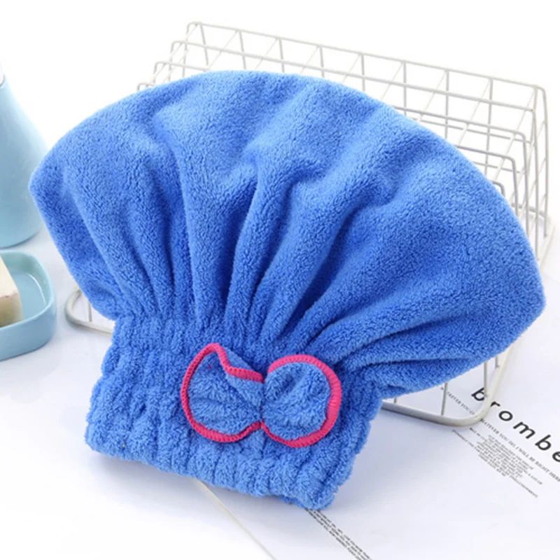 Microfibre Quick Hair Drying Bath Spa Bowknot Wrap Towel Hat Cap For Bath Bathroom Accessories Shower Cap for Women Hair Cap