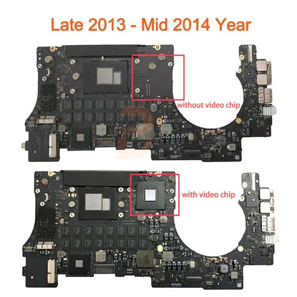 Placa Lógica Original para MacBook Pro Retina 15" A1398 Placa-Mãe i7 8GB 16GB Anos 2012 2013 2014 2015