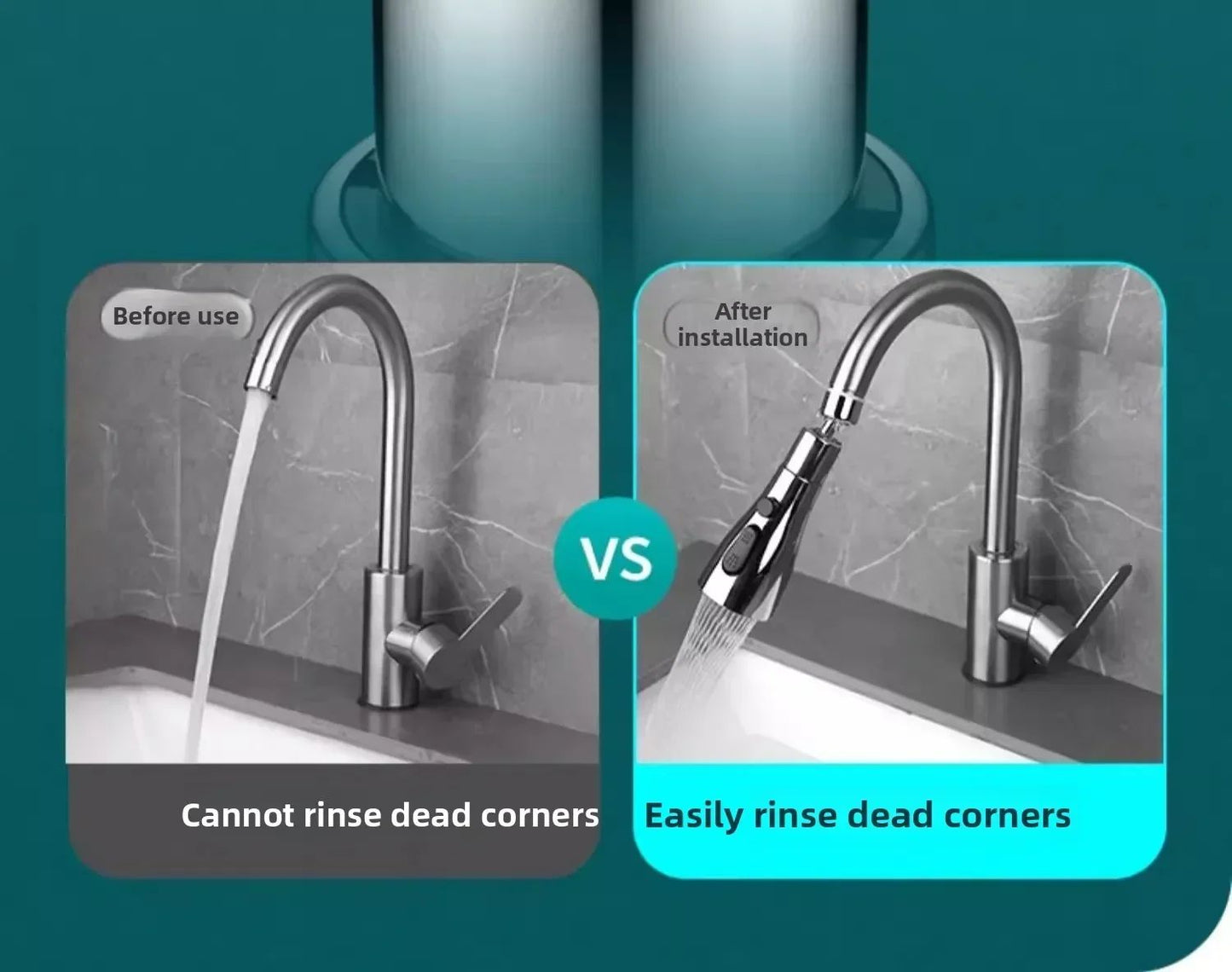 1pc Faucet Extender Metal Alloy,Three Modes,Head Water Saver Home Extended Shower Spray Filter  Faucet Extender  Kitchen