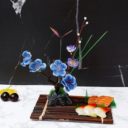 Bandeja de prato para frutos do mar, Barco de Sushi, Plantas de Flores Decorativas, Concepção Artística, Pequeno Ornamento Decorativo, Flor de Pêssego Criativa