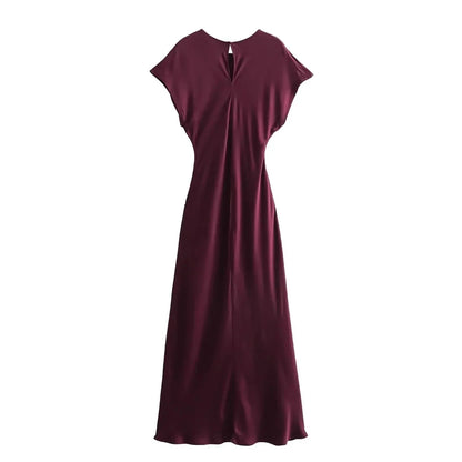 TRAFSHE Midi Satin Dress Woman Long Dresses For Women Chic And Elegant Evening D