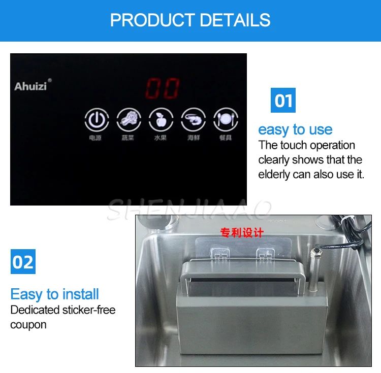 Ultrasonic Dishwasher Automatic Household Portable Sink Dishwasher Small Free-standing Installation-free Kitchen 110V/220V