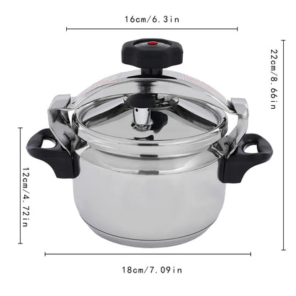 Panela de Pressão de Alumínio Compatível com Indução com Válvula de Mola Dispositivos de Segurança 3L/3.17Qt Capacidade Para Fogão Elétrico, a Gás