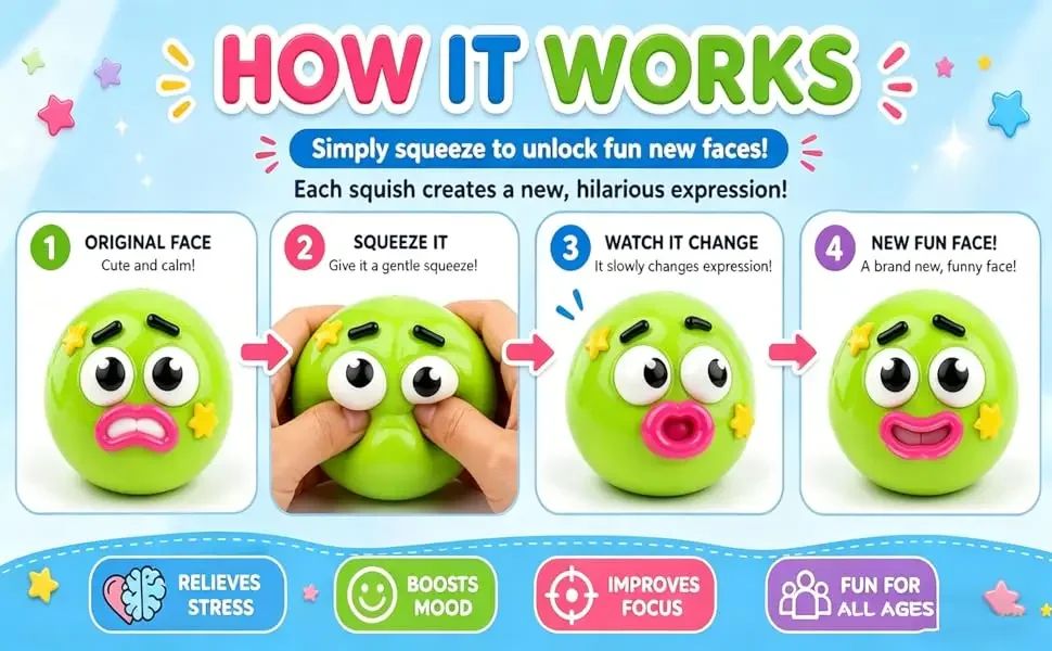 2026 New Dog Face Swap Squishy Toy, Soft Slow Rise Squeeze Toy, Moldable Stress Relief Sensory Toy for Anxiety Relief