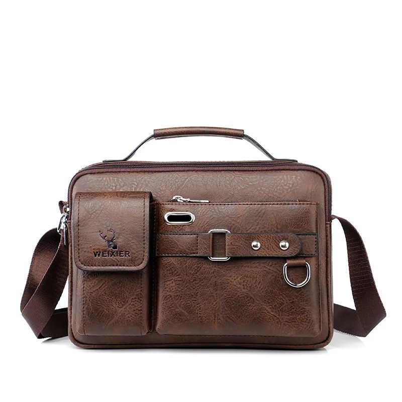 2024 New Men Shoulder Bag for 10.4" Ipad PU Leather Business Handbags Men Messenger Bags Fashion Man Crossbody Bag