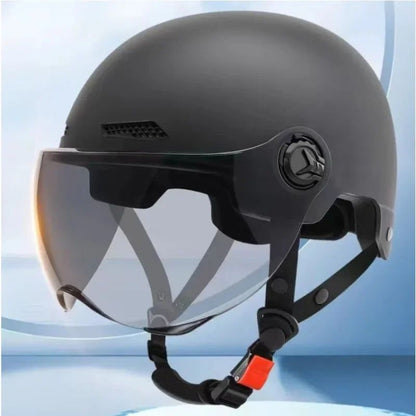 Capacete de Segurança para Bicicleta Certificado 3C Masculino e Feminino Adulto Infantil Desenho Animado Bicicleta Elétrica Moto Meio Capacete com Óculos