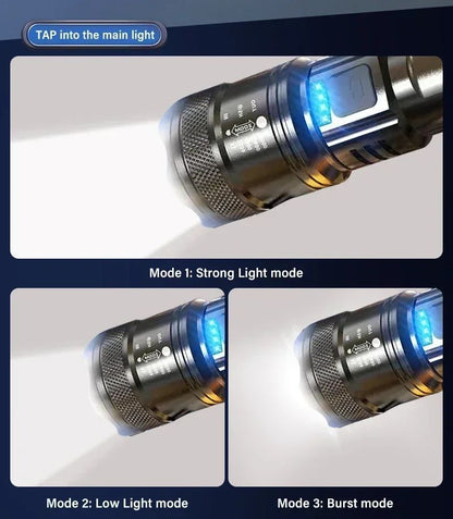 High Strong Power Led Flashlights 2000LM Tactical Torch with Display Light USB Charging Camping Fishing Emergency Zoom Lantern