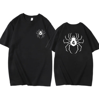 Pure Cotton Men's t shirt Y2k Spider Print T-shirt Casual Street Loose Women's T-shirt vintage graphic t shirts for men