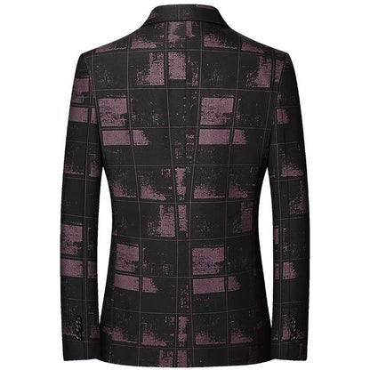 Black Men V-neck Single-breasted Suit Jacket, Fashion Slim Dress Coats, Blue Gray Yellow Blazers, Male Casual Tops Asian Size