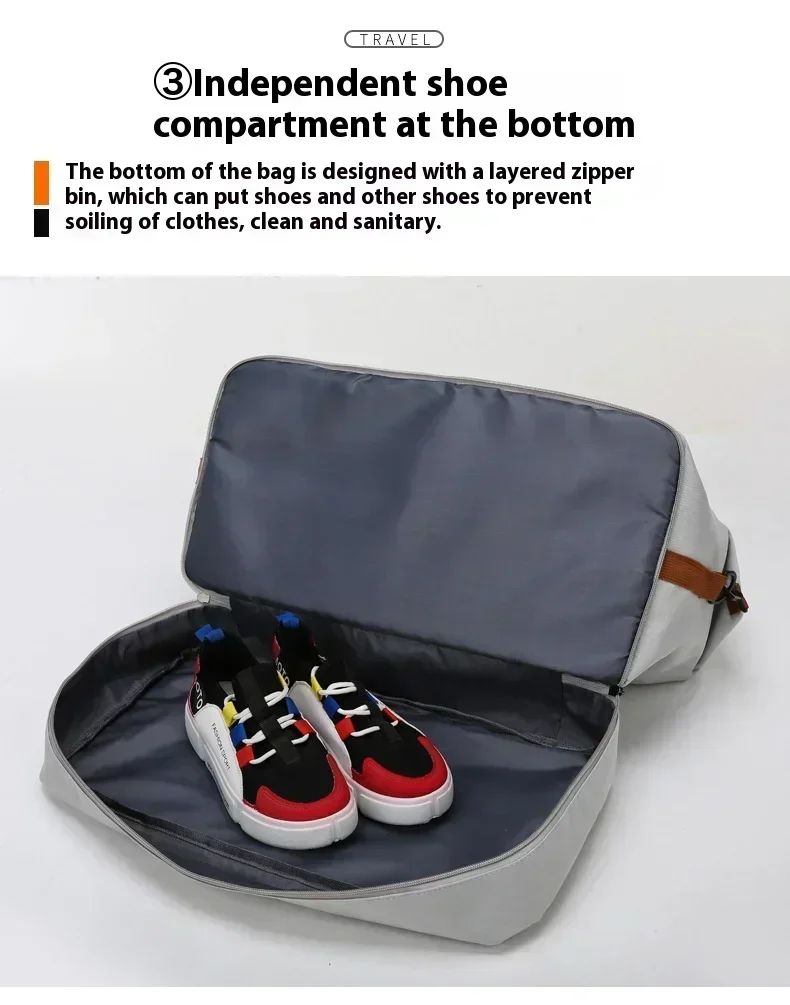 Mala de Viagem Esportiva de Grande Capacidade Bolsa de Viagem de Curta Distância Portátil Bolsas de Fitness Bolsa de Ombro Transversal Bolsas Masculinas Esportivas Impermeáveis ​​B