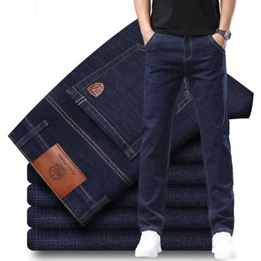 Fashion Men Jeans Stretch Straight Leg Casual Slim Fit Denim Pants Male Brand Luxury Design Business Classic Trousers Large Size