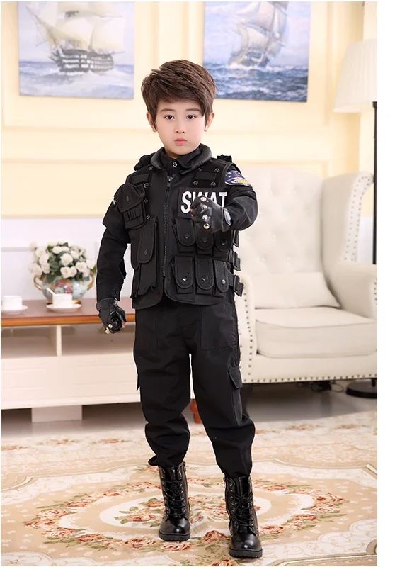 2025 Halloween Children Hunting Military Tactical Army Vest Kids Airsoft Gear Combat Armor Uniform Boy Girl Swat Police Outdoor
