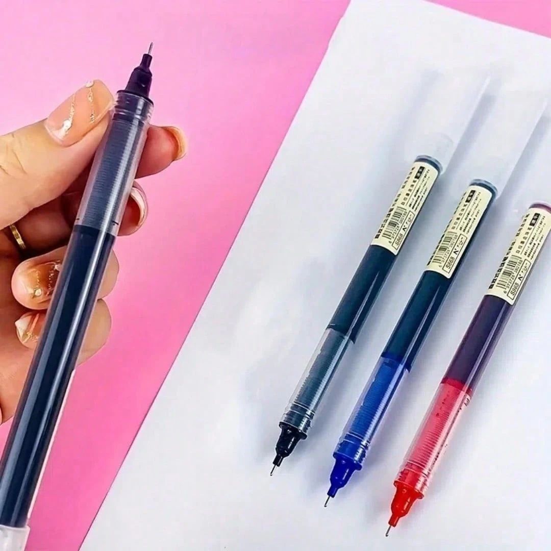 10PCS Gel Ink Pens – 0.5mm Fine Tip Writing Pens For Office & School (Black / Blue / Red)