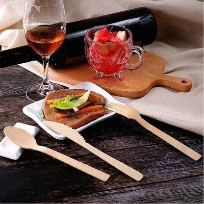 Conjunto Portátil de Talheres Reutilizáveis de Bambu Garfo Faca Colher de Madeira com Estojo de Viagem Utensílios de Cozinha Ecológicos