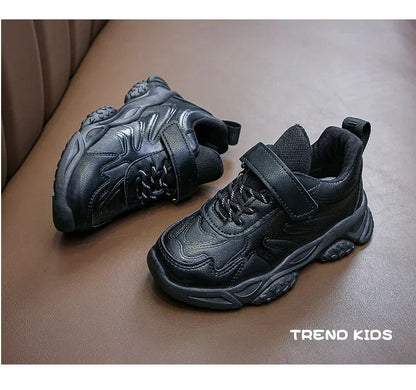 Children White Running Shoes Kids Fashion Sneakers PU Soft Breatheable Comfortable Boys Girls School Sports Shoes Size 26-37