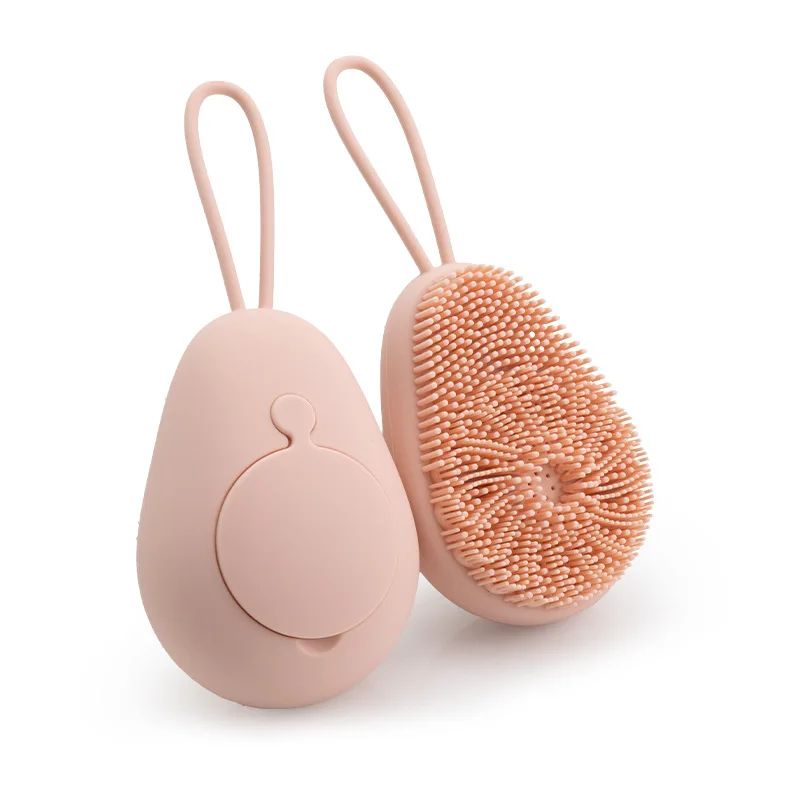 1pc Silicone Body Scrubber Exfoliating Body Scrubber Loofah Brush Refillable Bath Brush Easy Foaming Massage Brush Bathroom