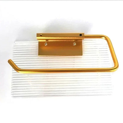 Luxury Gold Toilet Paper Holder with Shelf No Punching Acrylic Roll Paper Holder Tissue Hanger Bathroom Accessories  Bathroom