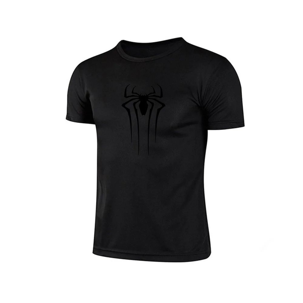Men's Summer Casual Comfortable Spider print Man T-Shirt Sports Gym Sportswear Quick-Drying Breathable T Shirt