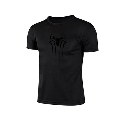 Men's Summer Casual Comfortable Spider print Man T-Shirt Sports Gym Sportswear Quick-Drying Breathable T Shirt