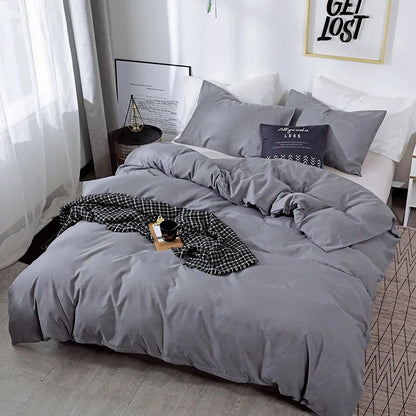 Capa de Edredom Nórdica Lixada Cor Sólida 220x240 Solteiro Casal Queen King Conjunto de Roupa de Cama Simples Fronha Roupa de Cama (Sem Lençol)