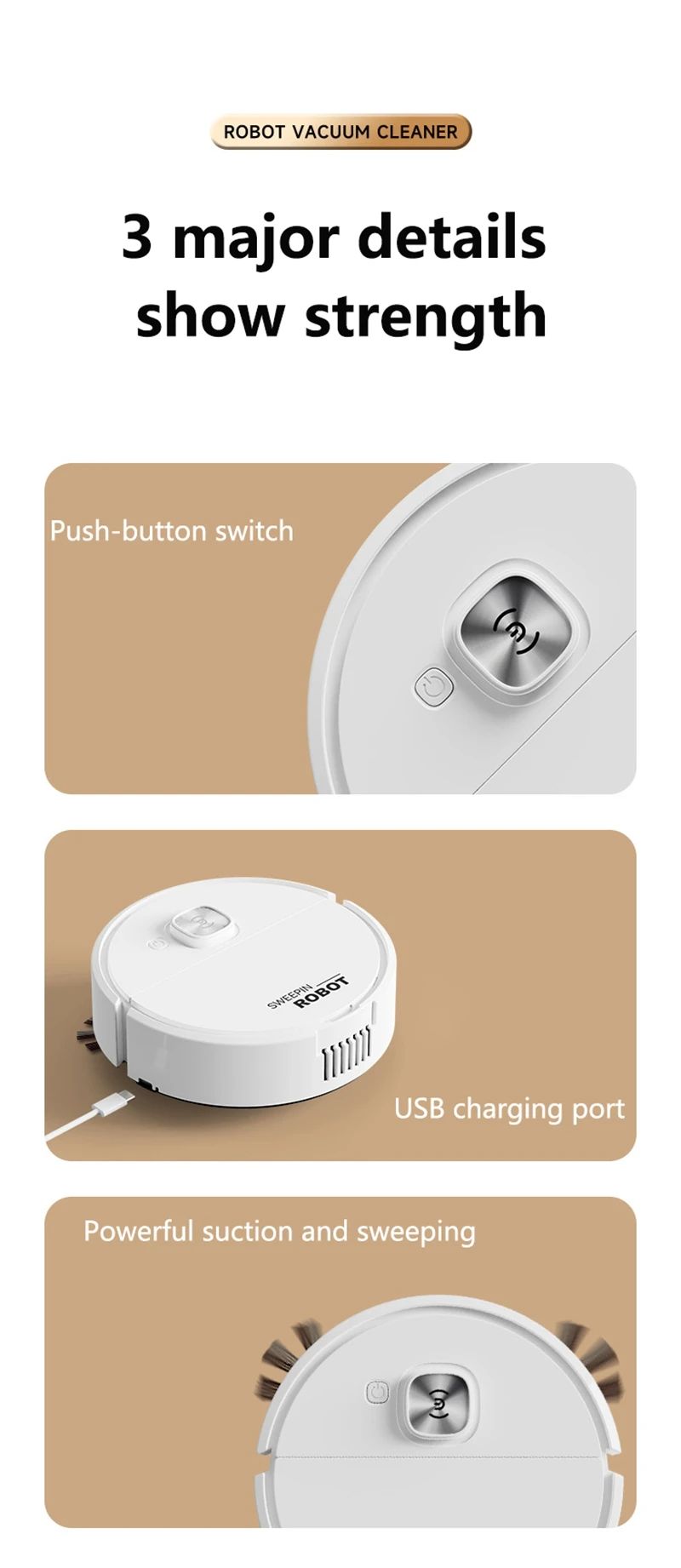 Xiaomi 3-in-1 Low Noise Mini Sweeping Robot Intelligent Sweeping Integrated Fully Automatic Cleaning Sweeping Machine Appliance