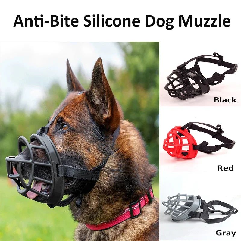 Breathable Basket Dog Muzzle Anti-biting Chewing Mask  Soft Silicone Pet Dog Muzzle  Durable Strong Mask pet Dog Supplies