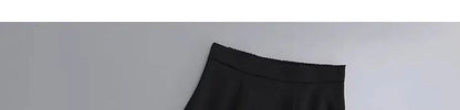 Plus Size High-waisted Slimming Black Draped Skirt Medium-length Umbrella Skirt For Women Thinning A- line Body Shaper