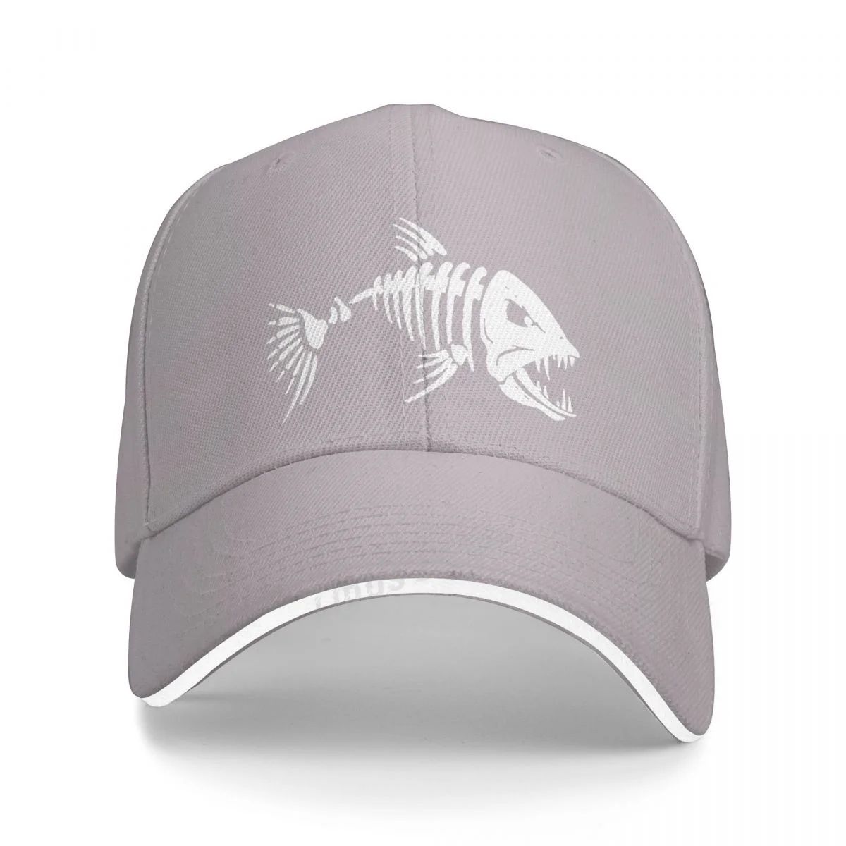 Men Outdoor Fishing Cap Fishing Hat Baseball Golf Hunting Cap With Cartoon Fish Bones Snapback Hat