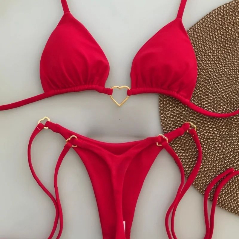 2025 Solid Color White Bikini Women Suit Low Waist Lace-up Swimsuit Two-piece Set Swimwear Women Bathing Suit ?????????