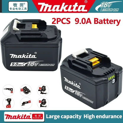 ??Bateria Recarregável Original Makita 6Ah*9Ah para Ferramentas Elétricas Makita 18V com LED Substituição Li-ion LXT BL1860 BL1850