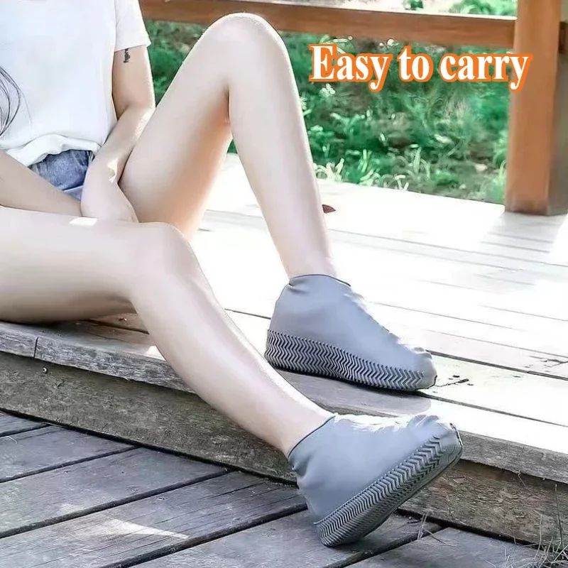 Reusable Coat Walking Shoes Rainy Day Lightweight Thick Wear-resistant Silicone Daily Household Items Rain Shoe Covers Travel