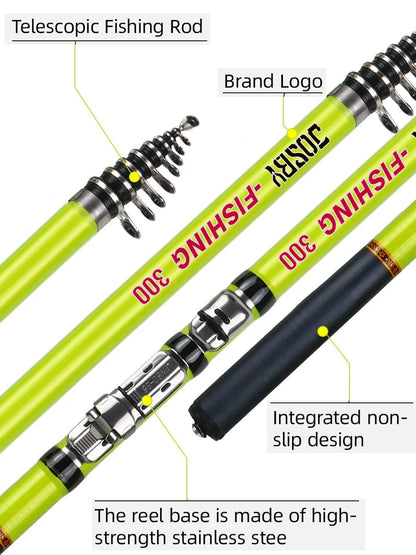 Telescopic Rock Fishing Rod Carbon Fiber Carp Travel Feeder Pole Super Short Pesca Portable Accessories 1.5/1.8/2.1/2.4/2.7/3.0